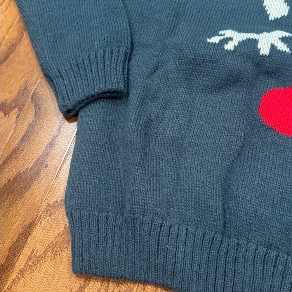 Red nosed Reindeer Christmas Sweater Glistening Antlers - Picture 9 of 15